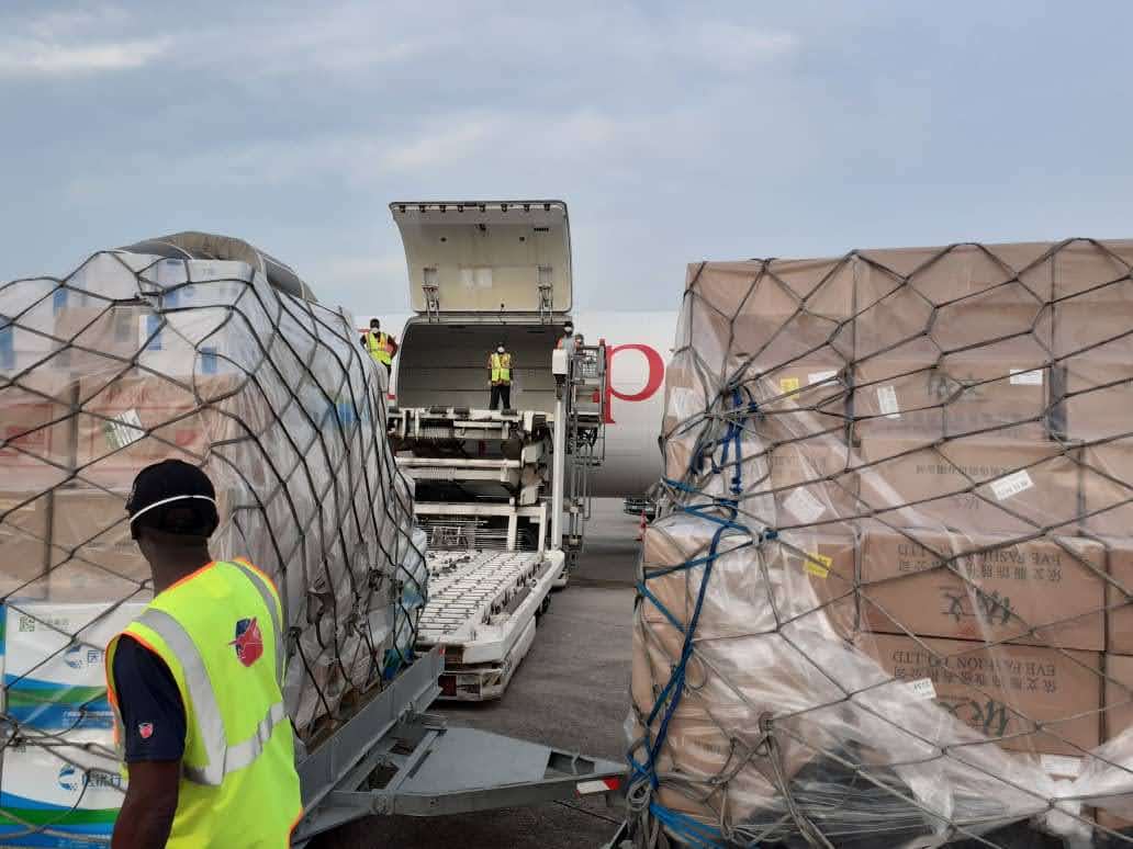 Container ship at port